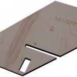 Laser Cut 3/4" Plywood Part with Laser Engraved Part Number