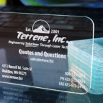 Laser Cut And Laser Engraved 1/8" 3030 Acrylic Business Cards